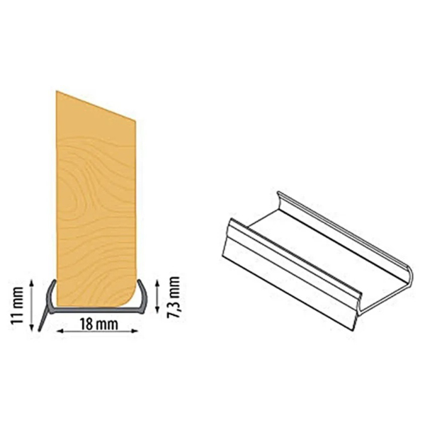 0.5m PVC Plinth Sealing Strip MDF Kickboard Panel - Transparent