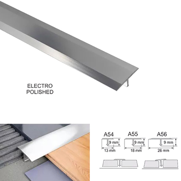 13mm Anodised Aluminium Door Threshold Trim T Bar Transition Strip For Tiles