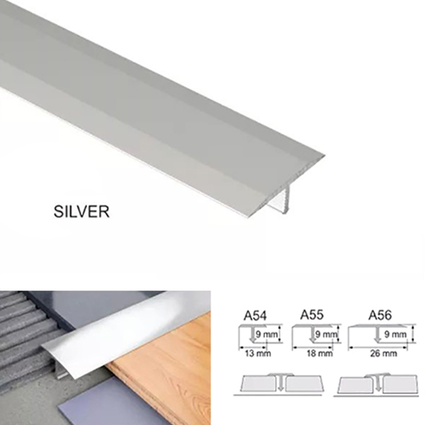 13mm Anodised Aluminium Door Threshold Trim T Bar Transition Strip For Tiles