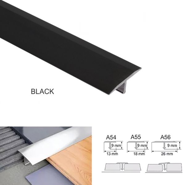 13mm Anodised Aluminium Door Threshold Trim T Bar Transition Strip For Tiles