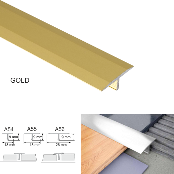 18mm Anodised Aluminium Threshold Trim T Bar Transition Trim For Tiles