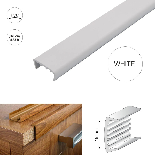 18mm PVC U Section Melamine Furniture Plastic Edge Trim