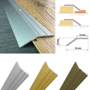 1m Anodised Aluminium Door Floor Bar Edge Trim Threshold Ramp Self Adhesive