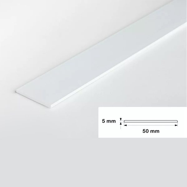 2.5 Metre Durable PVC Flat Bar Trim Architrave, Cover