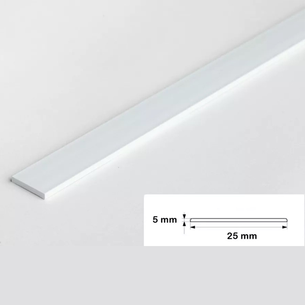 2.5 Metre Durable PVC Flat Bar Trim Architrave, Cover