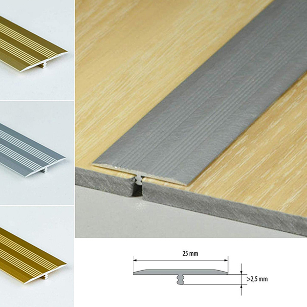 25mm T Profile Transition Trim for LVT Floor Aluminium Door Bars Threshold