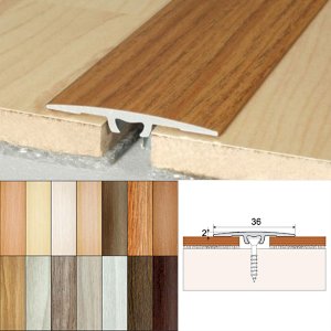 2mm Thick Aluminium Wood Effect Door Floor Bar Edge Trim Threshold