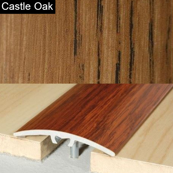 40mm Aluminium Wood Effect Door Floor Bar Edge Trim Threshold