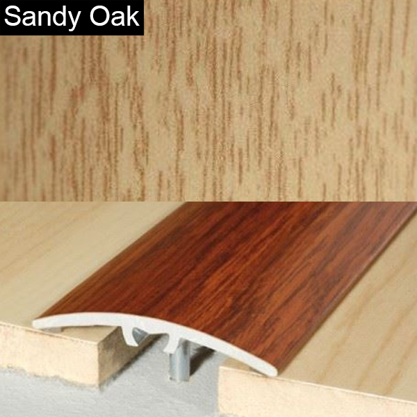 40mm Aluminium Wood Effect Door Floor Bar Edge Trim Threshold