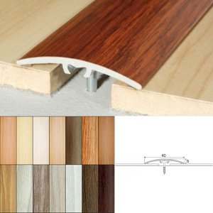 40mm Aluminium Wood Effect Door Floor Bar Edge Trim Threshold