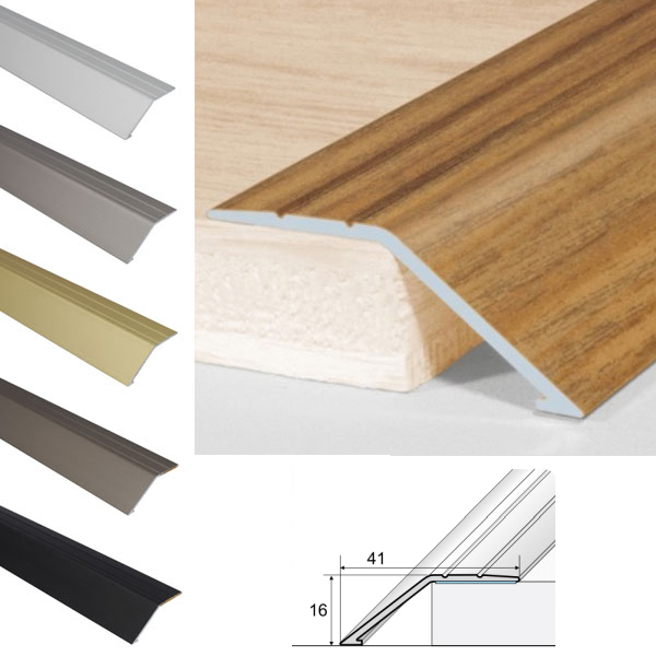 41mm Anodised Aluminium Door Threshold Ramp Profile Screwfix