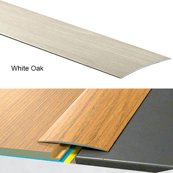 80mm Wide Self-Adhesive Aluminium Wood Effect Transition Strip Carpet Cover Door Floor Threshold