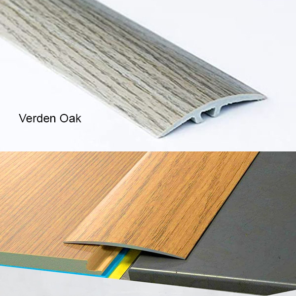 80mm Wide Self-Adhesive Aluminium Wood Effect Transition Strip Carpet Cover Door Floor Threshold