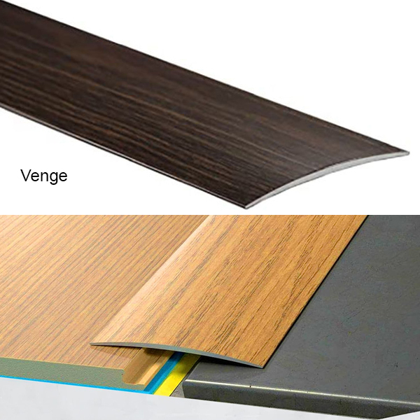 80mm Wide Self-Adhesive Aluminium Wood Effect Transition Strip Carpet Cover Door Floor Threshold