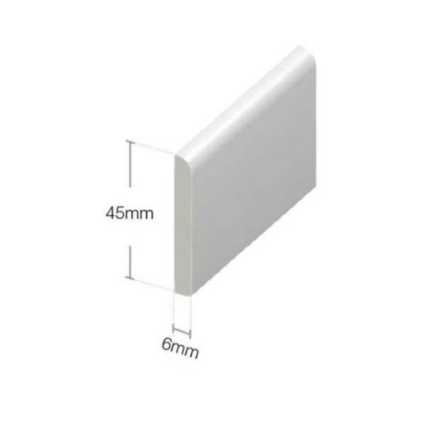 95cm UPVC Architrave White - Plastic Skirting Board - Window / Door Trim (Pack of 5)