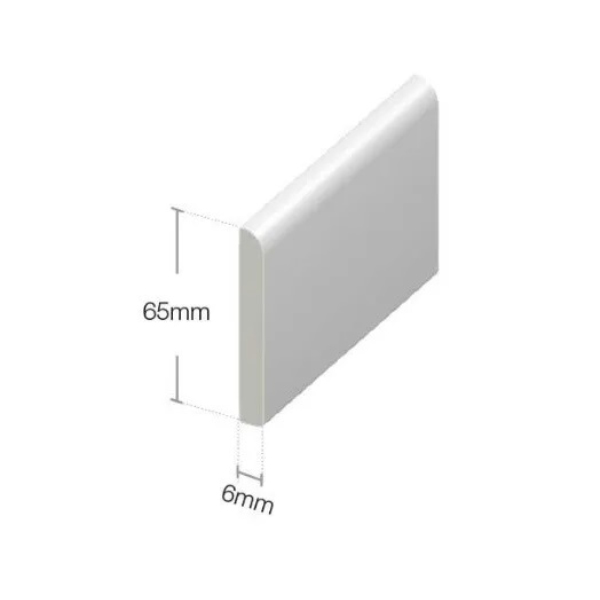 95cm UPVC Architrave White - Plastic Skirting Board - Window / Door Trim (Pack of 5)