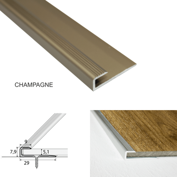 Aluminium Door Floor Threshold  For Luxury Click Vinyl Flooring