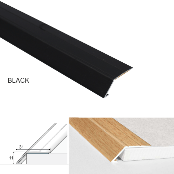 Aluminium Door Thresholds Ramp Self Adhesive For Connecting Wooden, Laminate, Carpet, Vinyl Floors