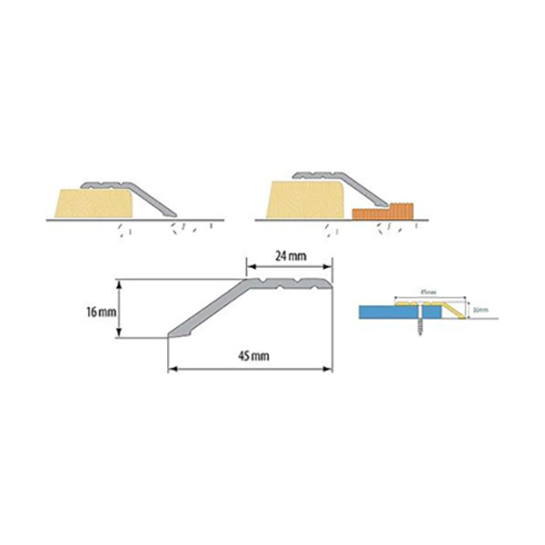 Aluminium Door Trim For Laminate Floors at Different Levels