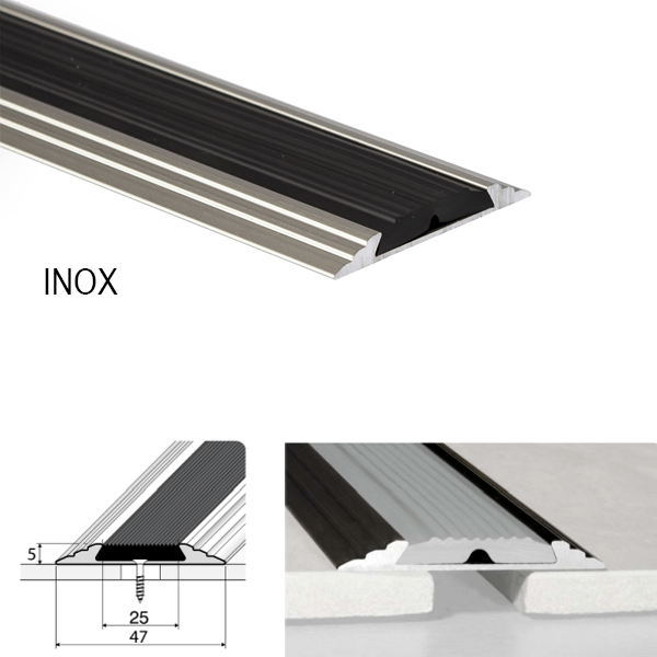 Aluminium Flat Non Slip Door Threshold A10 50mm Profile Anodised