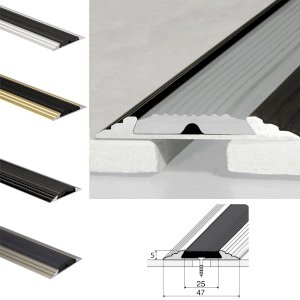 Aluminium Flat Non Slip Door Threshold A10 50mm Profile Anodised