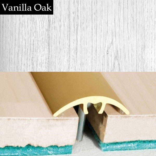 Aluminium Wood Effect Door Threshold for Connecting Wooden, Laminate, Carpet, Vinly Floors