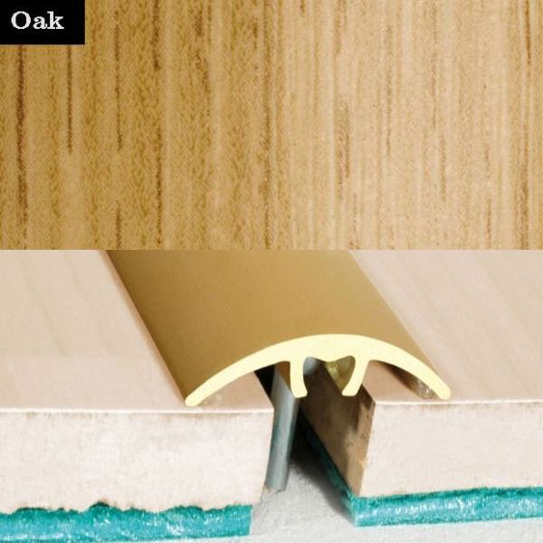 Aluminium Wood Effect Door Threshold for Connecting Wooden, Laminate, Carpet, Vinly Floors