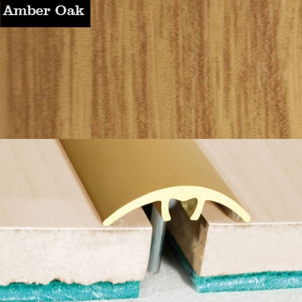 Aluminium Wood Effect Door Threshold for Connecting Wooden, Laminate, Carpet, Vinly Floors