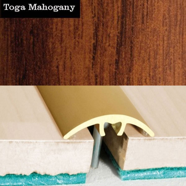 Aluminium Wood Effect Door Threshold for Connecting Wooden, Laminate, Carpet, Vinly Floors