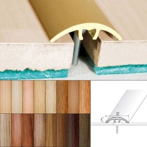 Aluminium Wood Effect Door Threshold for Connecting Wooden, Laminate, Carpet, Vinly Floors