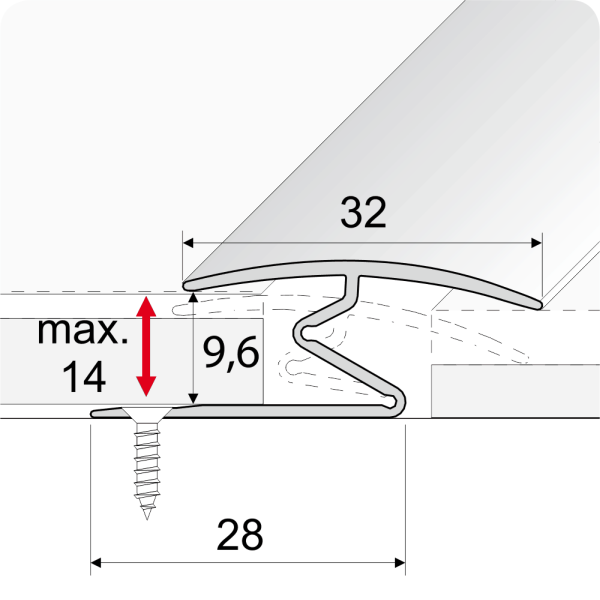 Aluminium Wood Effect Door Thresholds For Vinyl, Carpet, Laminate, Wooden Floors