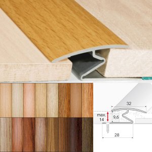 Aluminium Wood Effect Door Thresholds For Vinyl, Carpet, Laminate, Wooden Floors