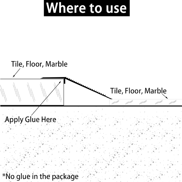 Aluminum Floor Transition Strip Flooring Reducer, Suitable for Doorways Threshold Ramp Tile Laminate