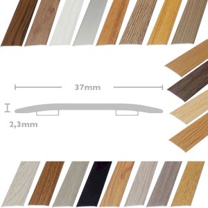 37mm Flat Cover Plate Stick Down Threshold Door Bars Profile Edge Strip For Wood & Tile Flooring