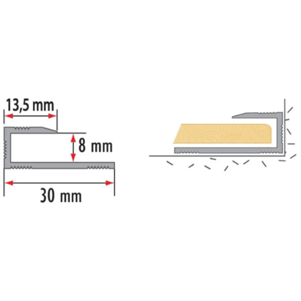 Laminate Floor Edge Profile Trims Threshold Door Stops Laminate Stop Ends For 8mm Flooring