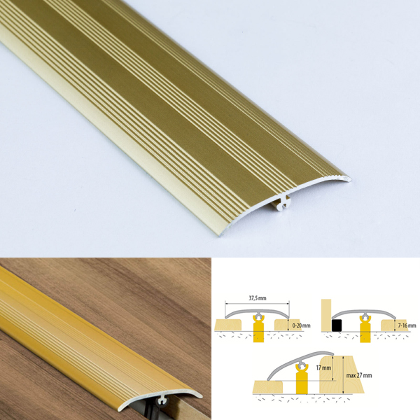 Push In Aluminium Door Bars Threshold Strip Transition Trim Laminate Tiles