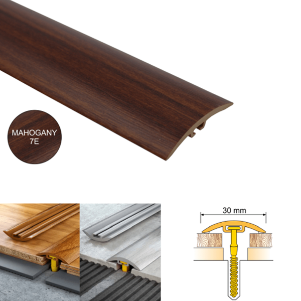 PVC door floor trim30mm Wide for wooden, laminate, carpet, vinyl or tiled floors