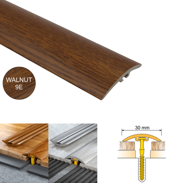 PVC door floor trim30mm Wide for wooden, laminate, carpet, vinyl or tiled floors