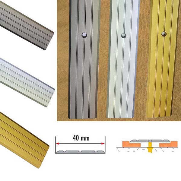 Aluminium Robust Screw Fix Rail Drilled For Room Entryways & Doorways 