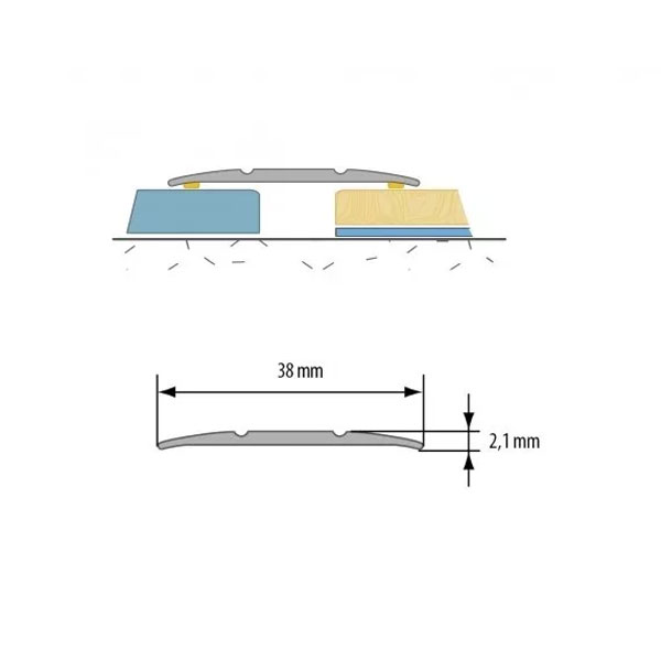 Self-Adhesive Aluminium Anodised Door Floor Bar Edge Trim Threshold